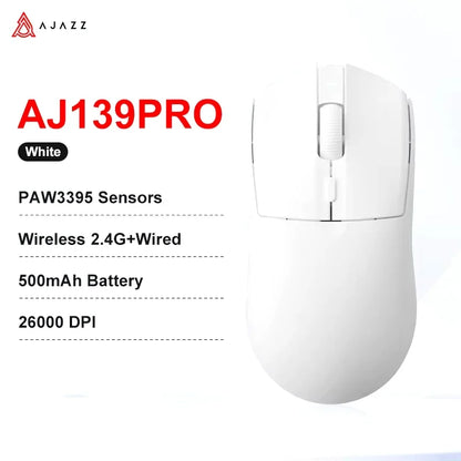 Безжична геймърска мишка AJAZZ AJ139 V2 MC/AJ139 PRO със сензор PAW3311/PAW3395, 12000DPI/26000DPI, 500mAh, Bluetooth мишка за PC