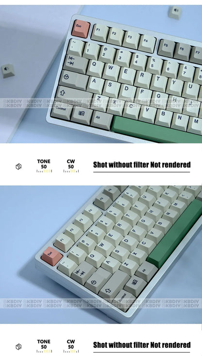 KBDiy GMK 9009 Retro Cherry Profile Keycap 134 Keys/Set For Mechanical Keyboard DIY Custom PBT DYE-SUB 61 60 Bakclit ISO Keycaps