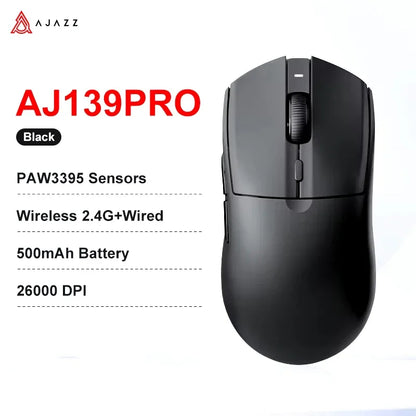 Безжична геймърска мишка AJAZZ AJ139 V2 MC/AJ139 PRO със сензор PAW3311/PAW3395, 12000DPI/26000DPI, 500mAh, Bluetooth мишка за PC