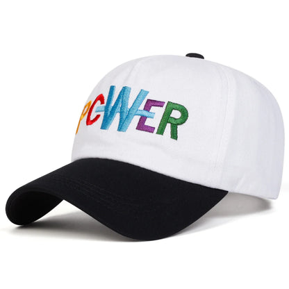Unisex PCWER Letter Embroidery Baseball Caps Spring Autumn Outdoor Adjustable Casual Hats Dad Hat Sunscreen Hat