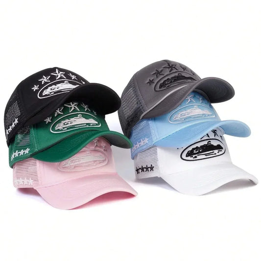 New Unisex Pentagram Baseball Hats Hip Hop Adjustable Breathable Personal Sunshade Mesh Versatile Street Fashion Trucker Caps
