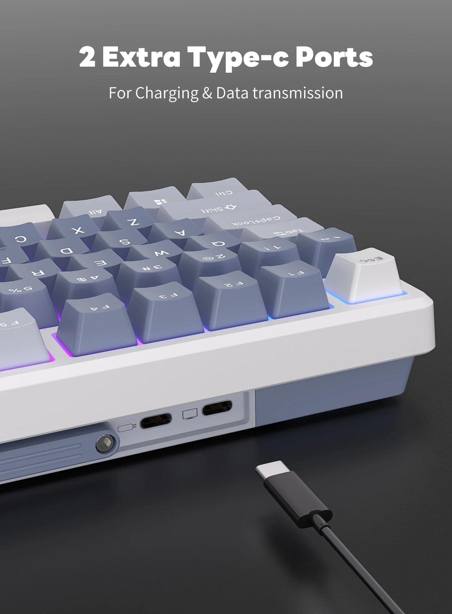 RK ROYAL KLUDGE M75 2.4G Wireless/Bluetooth/USB-C Mechanical Keyboard 81 Keys RGB Hot-Swappable Gasket Gamer Keyboard with Screen