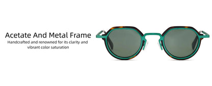 ChicOptix Fashionable Retro Acetate and Metal Sunglasses Unisex Luxury Brand Designer Style UV400 UV Protection Outdoor Casual