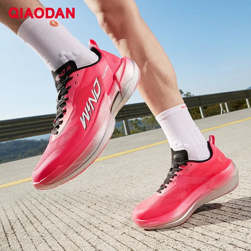 QIAODAN WIND 4PRO Carbon Plate Marathon Shoes for Men, Professional Racing Sneakers 2026, Breathable Running Sports Shoes QDB023262291