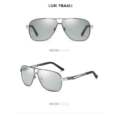 Top Aluminum Magnesium Square Polarized  Photochromic Sunglasses Men Sun Glasses Military Safety Driving Oculos De Sol Masculino