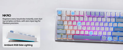 EPOMAKER TH108 100% Full Size Hot-Swap Gasket-Mounted Wired/Bluetooth/2.4Ghz Wireless Mechanical Keyboard with 10000mAh Battery