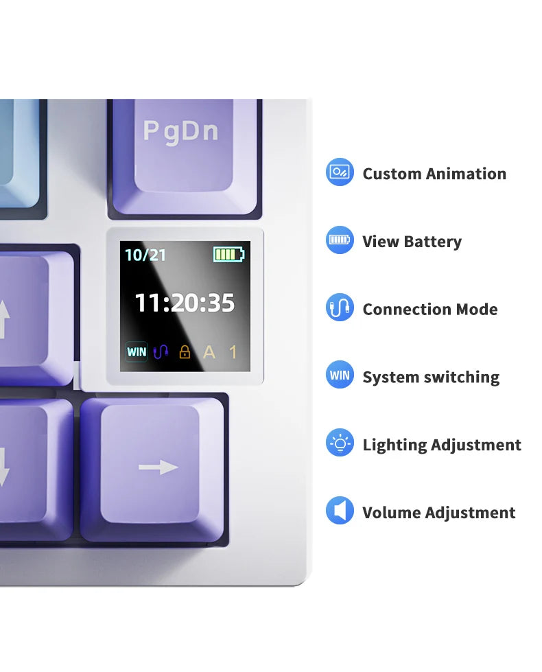 Ajazz AK820 /AK820PRO Gaming Mechanical Keyboard 82 Keys Wired Bluetooth 2.4GHz Wireless Gamer Keyboard Custom Gasket for Laptop