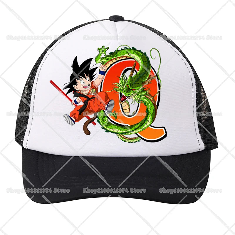 Dragons Ball Mesh Baseball Caps Cartoon Son Goku Letter Adult Kids Sports Hats Anime Summer Outdoor Sunshade Peaked Cap Gift New