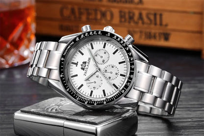 PAULAREIS P Brand Luxury Men Mechanical Watches Calendar Business Watch Mens Sports Waterproof Stainless Steel Automatic Watches