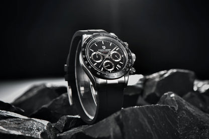 PAGANI DESIGN 1664 Luxury Automatic Mechanical Men's Watch VK63 movement AR Sapphire Crystal Rubber 100m Waterproof Men's Watch