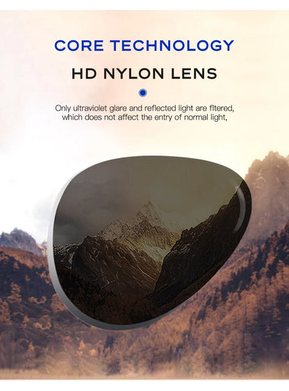 CAPONI Nylon Polarized Sunglasses For Men Square Driving Fashionable Alloy Shades Anti-Glare UV400 Protection Sun Glasses CP1325