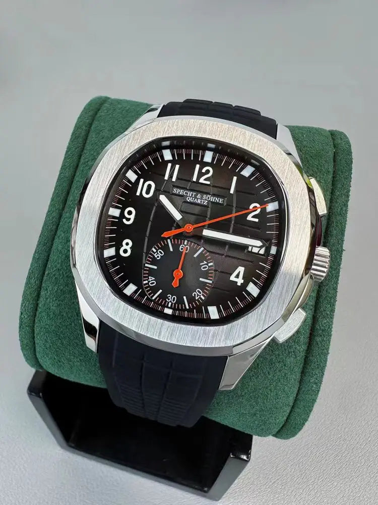 2026 New Specht&Sohne Men's Watches Quartz Watch Top Brand Luxury Chronograph Sport Rubber Luminous 5Bar Waterproof Men's Watch