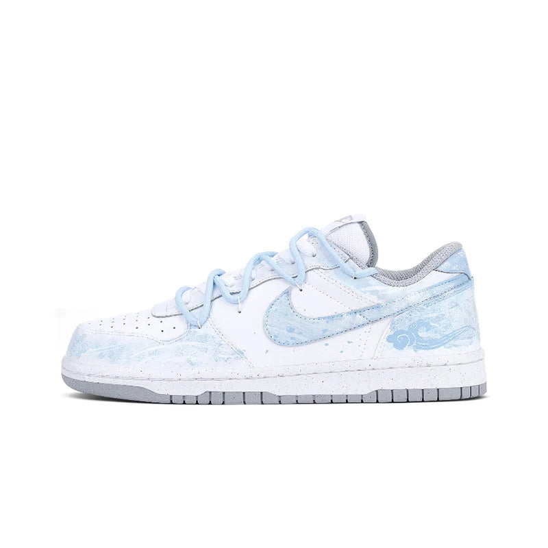 Individuell gestaltete Sneaker Nike Dunk „Fog Hidden Auspicious Clouds“ – Low-Top-Schuhe im High-Street-Retro-Stil mit chinesischer Tuschemalerei für Unisex