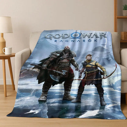Classics God of War Kratos 3A Game Gamer Flannel Blanket,Warm and Cozy Soft Throw Blanket for Home Bedroom Bed Sofa Kid Gift