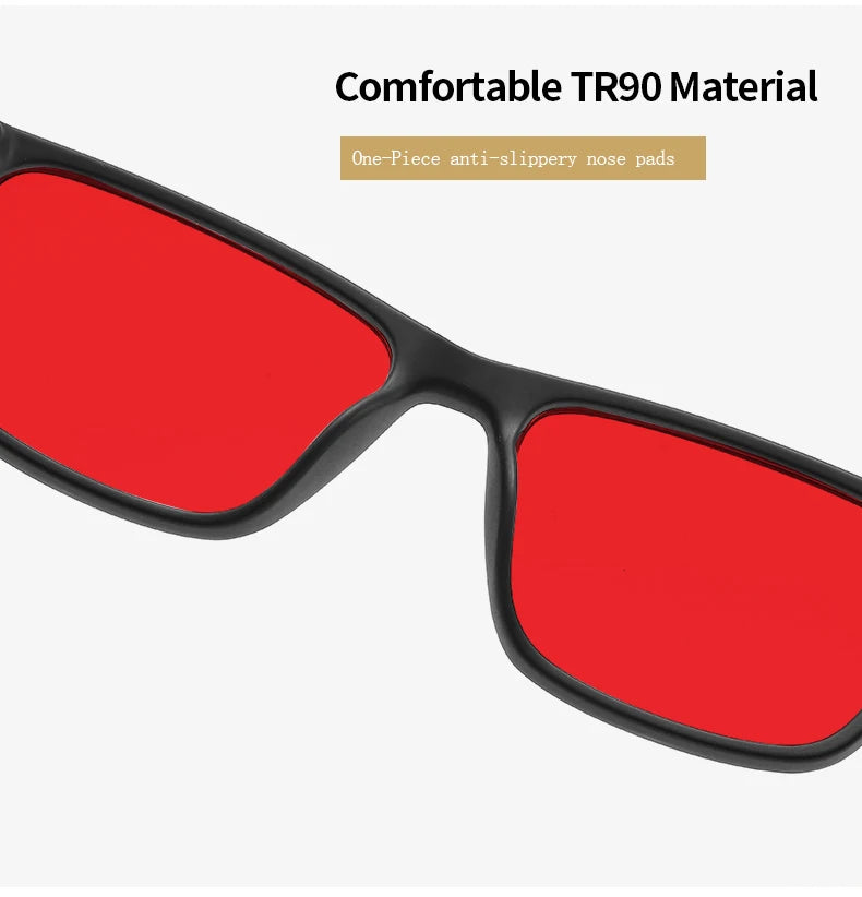 Men Sleep Blue Light Blocking Glasses Women Anti Radiation Computer Eyewear UV500 PC Red Lenses TR90 Square Eyeglasses Frames
