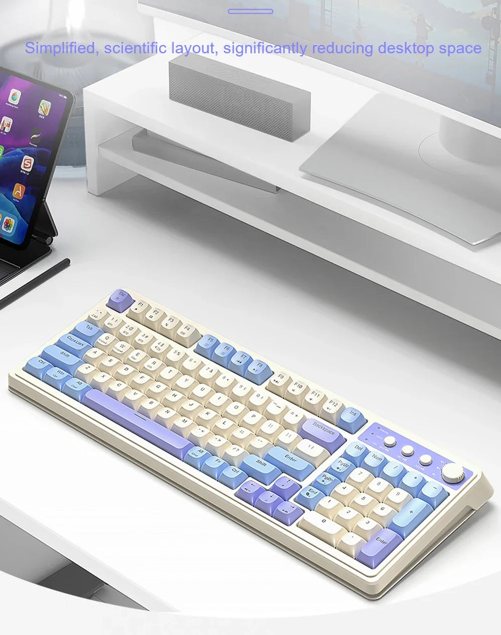AULA S99 독거미 키보드 Membrane KeyboardWireless Bluetooth Wired Three Mode RGB Gamer Keyboards Office Typing Mute 99 Keys
