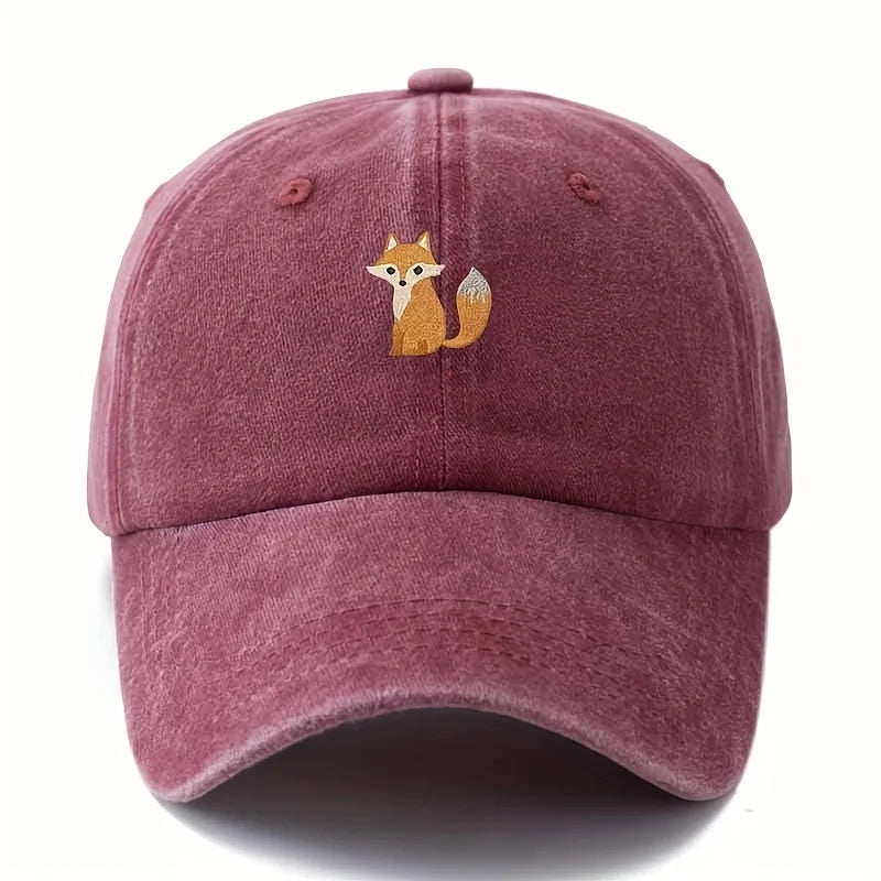 Schattige baseballpet met vossenprint voor dagelijkse casual mode, veelzijdige pet voor in de stad, geschikt voor mannen en vrouwen