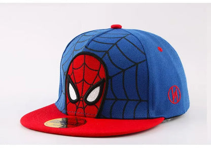 Marvel Spring/Summer New Children's Anime Spider Man Sunscreen Hat Baseball Hat Flat Edge Hip Hop Hat