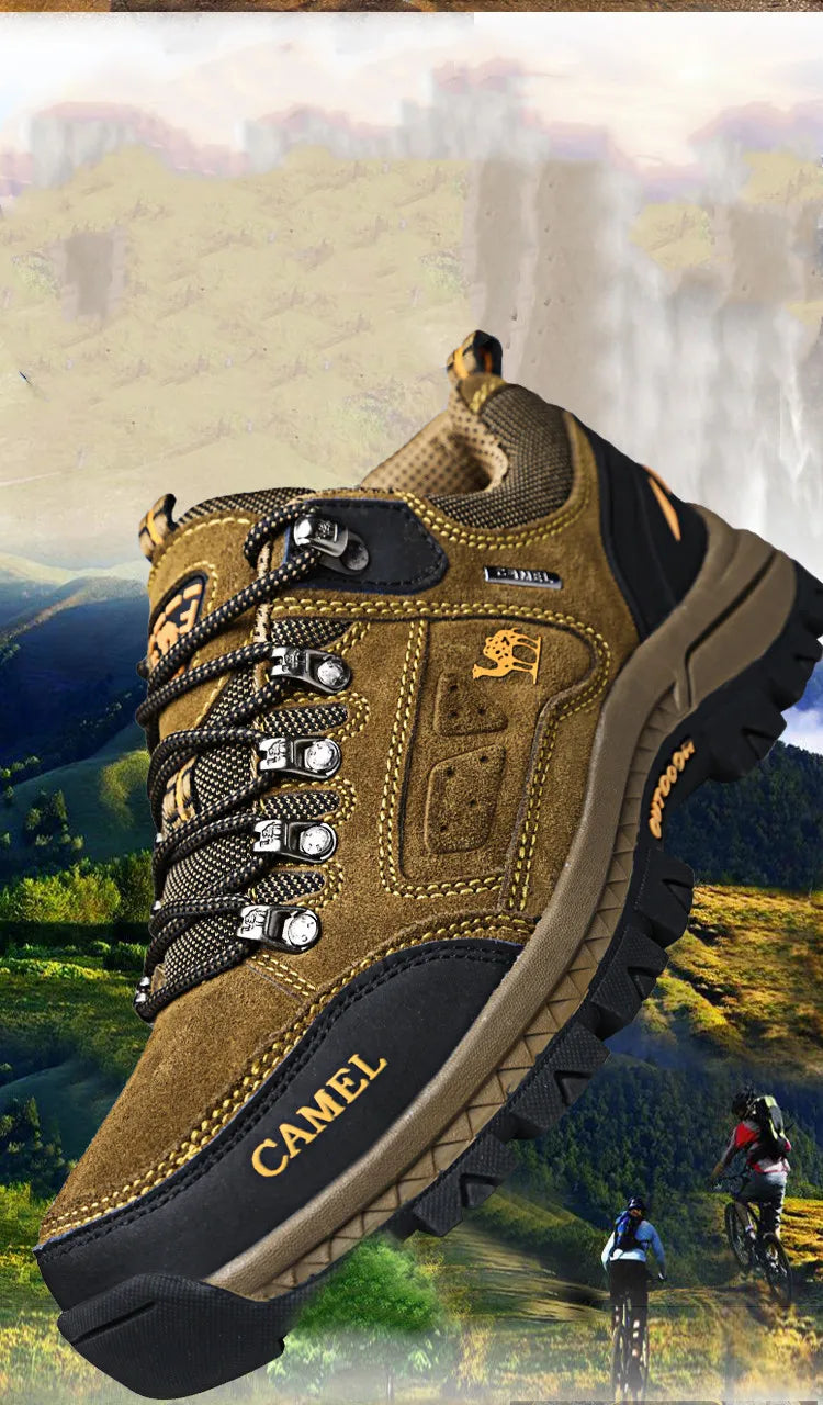 Scarpe da trekking da uomo in pelle scamosciata, sneakers outdoor da trail, scarpe da arrampicata antiscivolo e traspiranti, scarpe sportive da montagna da uomo