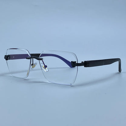 Square Rimless Photochromic Sunglasses Men Vintage Sun Glasses 2026 Luxury Designer Shades Male Cut Lenses Frameless Eyewear