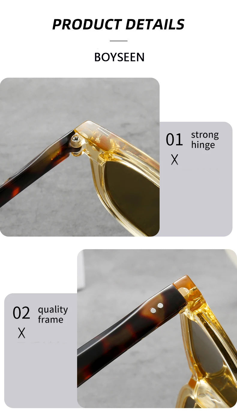 Men's Thick Framed Retro Brown Sunglasses Narrow Framed Hip-hop Style Rapper Eyewear Vacation Sunglasses UV400