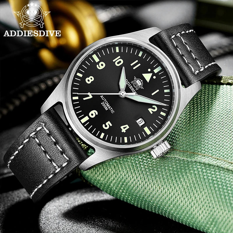 ADDIESDIVE Watches For Men C3 Super Luminous 200m Waterproof  Japan 8215 316L Stainless Reloj Hombre Automatic Mechanical Watch