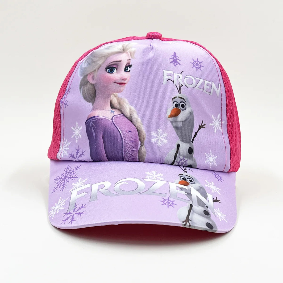 Disney Princess Elsa Anna Sofia Frozen Anime Figure Baseball Cap Terylene Peaked Cap Hat Cartoon Girl Kid's Headwear Gifts