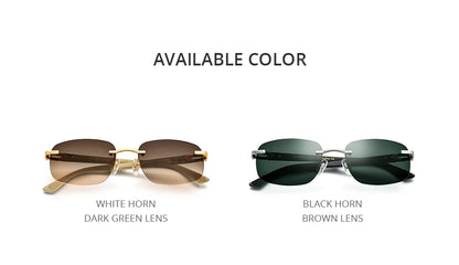 HEPIDEM Buffalo Horn Glasses Men Famous Brand Design Rimless Sunglasses Women Luxury Eyewear Horn-Rim Frameless Buffs Eyeglasses
