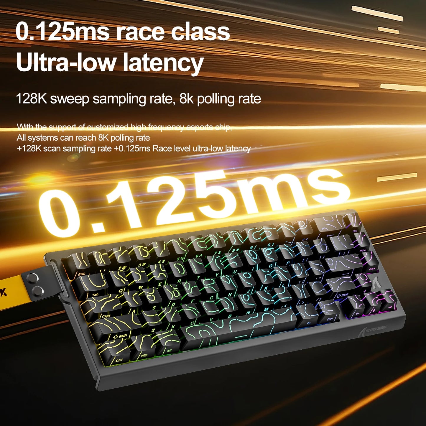 ATTACK SHARK X68HE Magnetic Keyboard Red Wired Mechanical for Pro Gaming 0.01mm Rapid Trigg 8000Hz SOCD/Rs 0.125ms 128K Rate