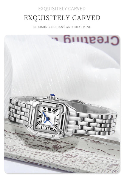 YASHIDUN Fashion Women Watch Stainless Steel Luxury Ladies Quartz Watches Business Female Clock Bracelet Wristwatch Women Gift