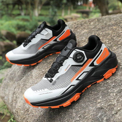 Chaussures de course pour hommes 2025 nouvelles chaussures de randonnée hors route en plein air en maille respirante amorti chaussures de marche plates en maille souple pour homme