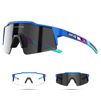 KAPVOE Photochromic Cycling Sunglasses for Men Glasses Fashion Mountain Bicycle Road Speed Cool Goggles Sports MTB Bike Eyewear
