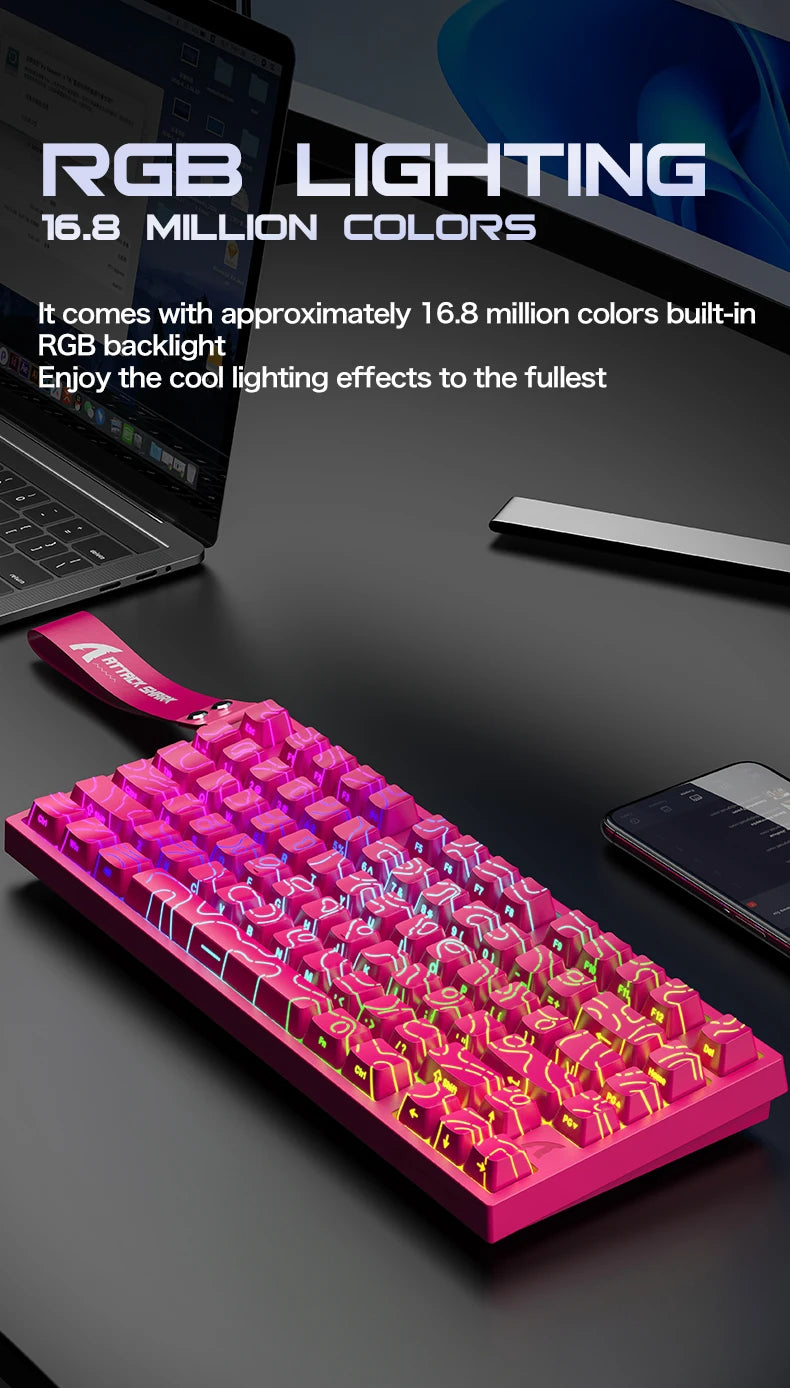 ATTACK SHARK R82 HE kabelgebundene magnetische 75%-Gaming-Tastatur mit RGB, 8000Hz, Rapid Trigger und 0.005mm Auslösung