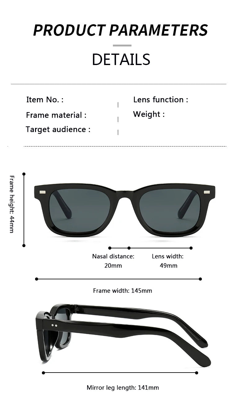 Men's Thick Framed Retro Brown Sunglasses Narrow Framed Hip-hop Style Rapper Eyewear Vacation Sunglasses UV400