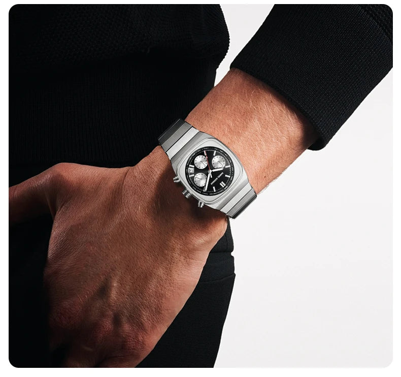 DG9008 Men Watch Original Fashion Brand Quartz Waterproof Luminous Watch For Man Three Small Dial Sport Moon Phase Watch