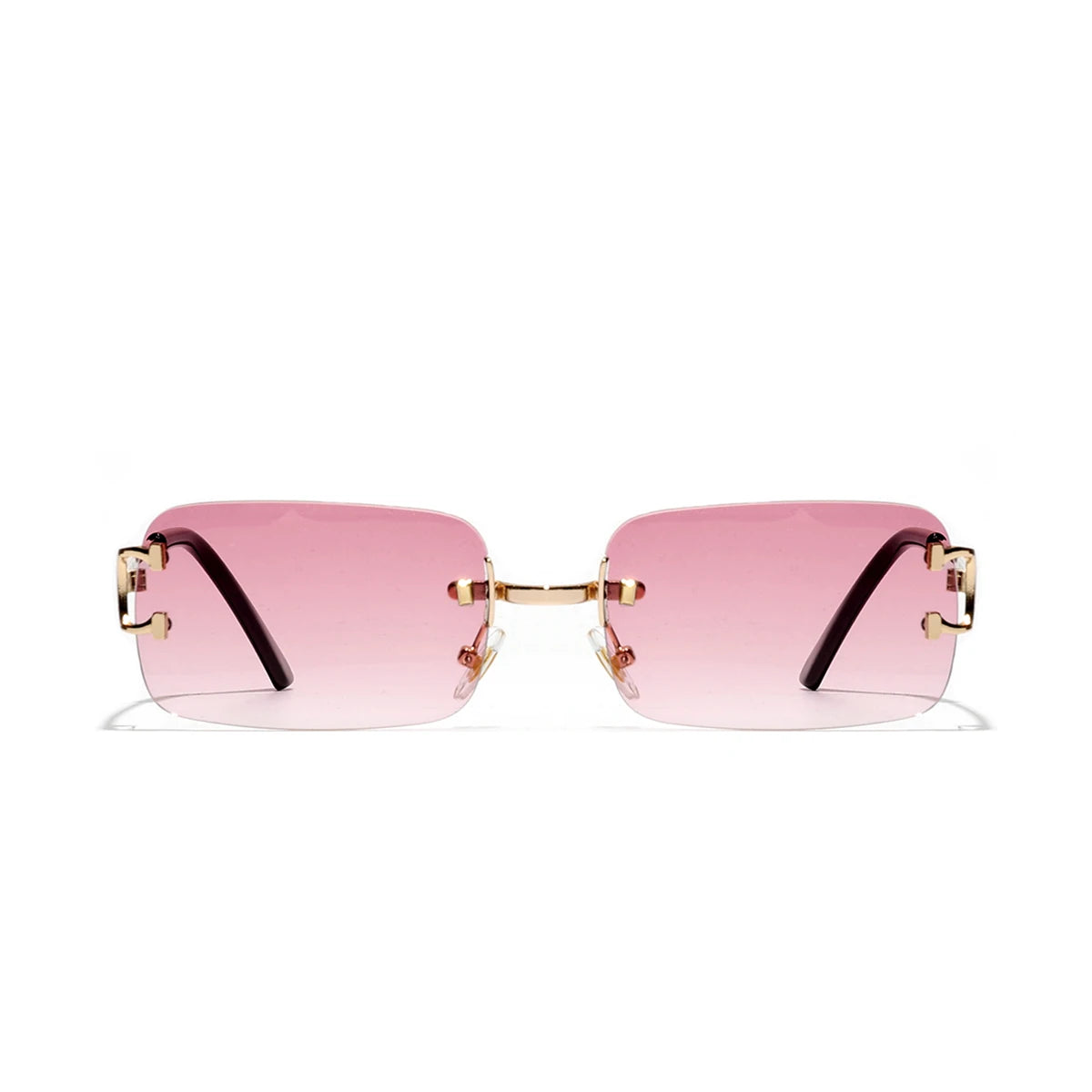 Ruiao 2026 rimless sunglasses UV400 fashion square metal glasses for men women designer man's brand sun shades for outdoor
