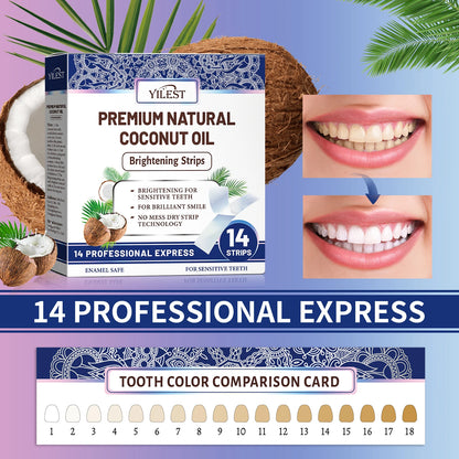14 Strips Teeth Whitening Strips, Remove Plaque Stains Cleaning Oral Hygiene Sensitivity Relief, Fresh Breath Brighten Tooth Care