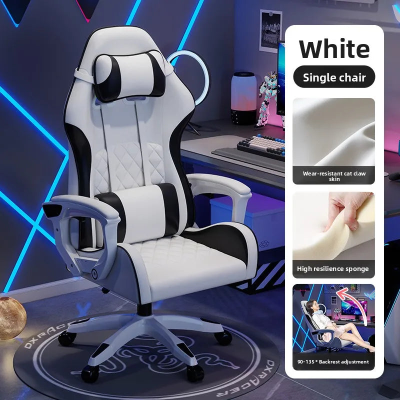 Sedia e-sport da uomo confortevole per sessioni prolungate, sedia da computer reclinabile per il relax, schienale