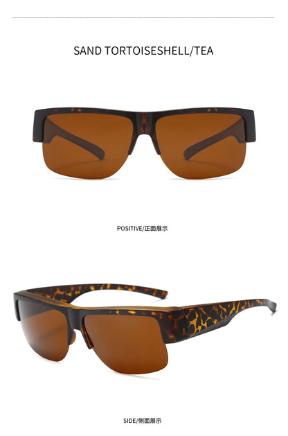 Men For Polarized Sunglasses Myopia Wear Over Prescription Glasses Photochromic Black Lens Half Frame Glasses Vintage Eyewear
