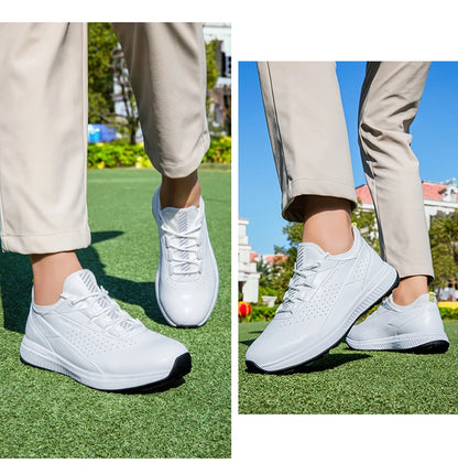 Zapatos deportivos de golf para hombre impermeables de cuero de alta calidad, zapatos deportivos para competición de golf, zapatos formales para campo de golf, zapatos de entrenamiento para hombre