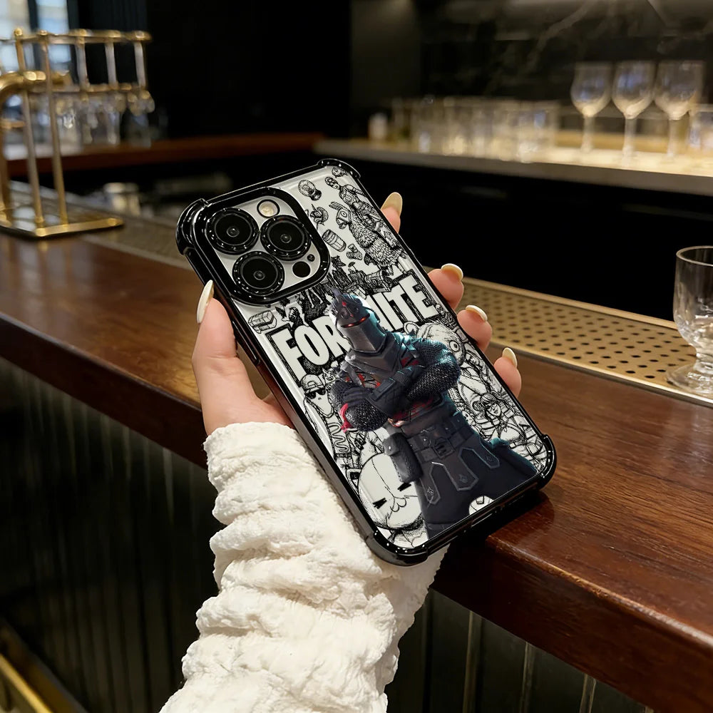 Battle Royale Fortnite Plating Phone Case For iPhone 17 17e 16e 16 15 14 13 12 11 Pro Max X XR XSMax 7 8 Mini Air Plus Airbag