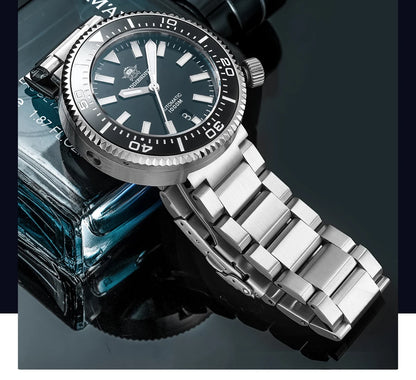Orologio da immersione di lusso da uomo ADDIESDIVE, impermeabile fino a 1000 m, con vetro zaffiro e quadrante luminescente – Orologio meccanico a carica automatica