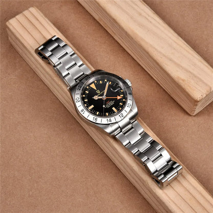 PAGANI DESIGN 2025 New Men's Automatic Mechanical Watch GMT Classic Retro Stainless Steel 200m Water Resistant Men's Wristwatch