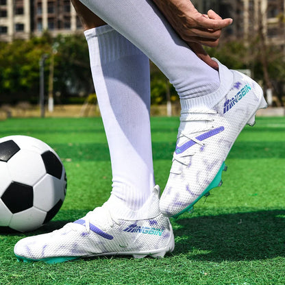 Tacchetti da calcio turf professionali da uomo, scarpe da calcio con mesh traspirante per ragazzi, sneakers antiscivolo da uomo Society Chuteira