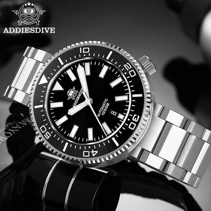 Orologio da immersione di lusso da uomo ADDIESDIVE, impermeabile fino a 1000 m, con vetro zaffiro e quadrante luminescente – Orologio meccanico a carica automatica