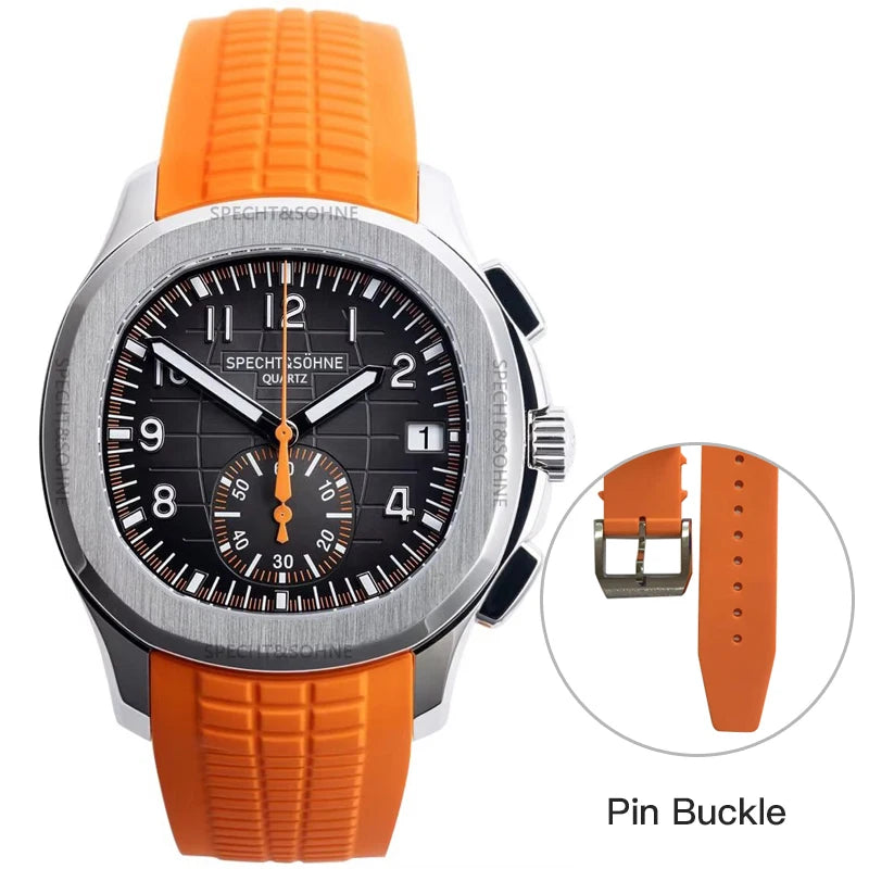 2026 New Specht&Sohne Men's Watches Quartz Watch Top Brand Luxury Chronograph Sport Rubber Luminous 5Bar Waterproof Men's Watch