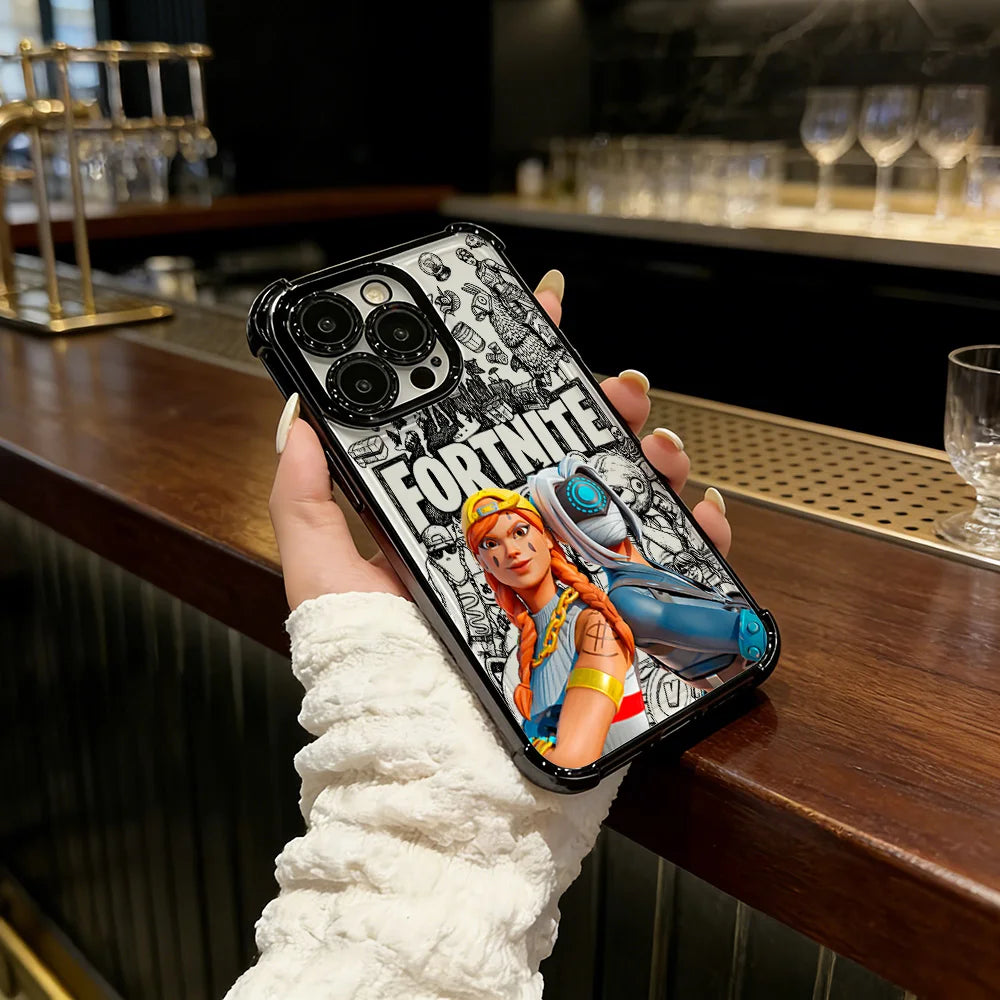 Battle Royale Fortnite Plating Phone Case For iPhone 17 17e 16e 16 15 14 13 12 11 Pro Max X XR XSMax 7 8 Mini Air Plus Airbag