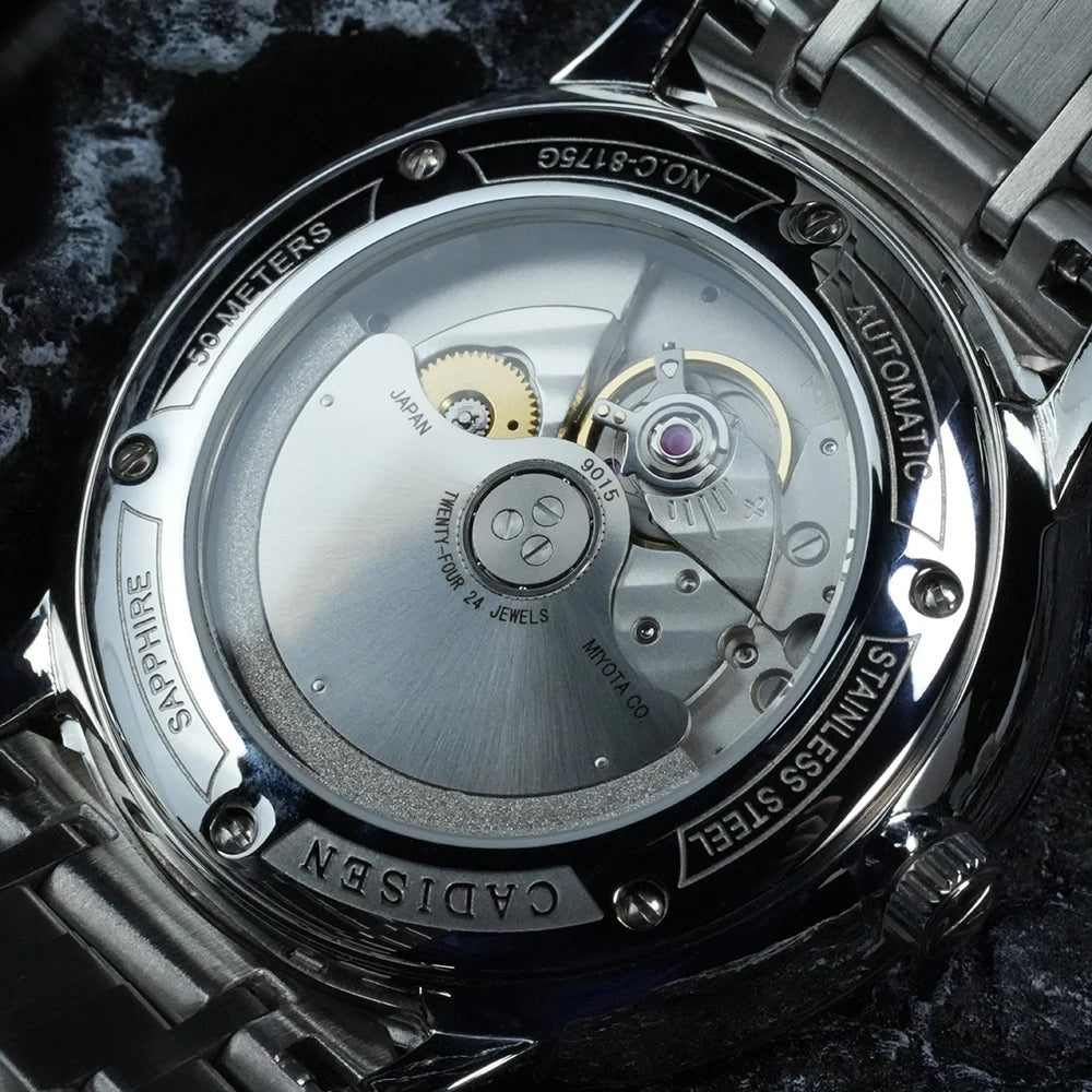 CADISEN Ultra-thin Mechanical Wriswatch Japan MIYOTA 9015 Top Brand Luxury Single-dome Sapphire Crystal  Automatic Watch Man