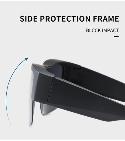 Men For Polarized Sunglasses Myopia Wear Over Prescription Glasses Photochromic Black Lens Half Frame Glasses Vintage Eyewear
