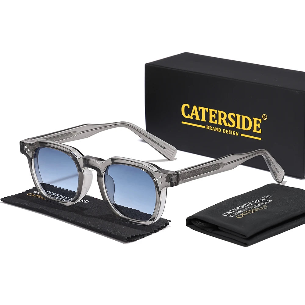 CATERSIDE New Vintage Men's Sunglasses High-Quality Square Sun Glasses Women's Outdoor Travel Beach Summer Fashion Glasses Uv400